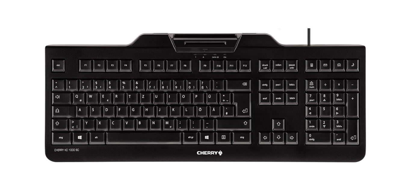 CHERRY KC 1000 SC klawiatura USB QWERTY Hiszpański Czarny JK-A0100ES-2