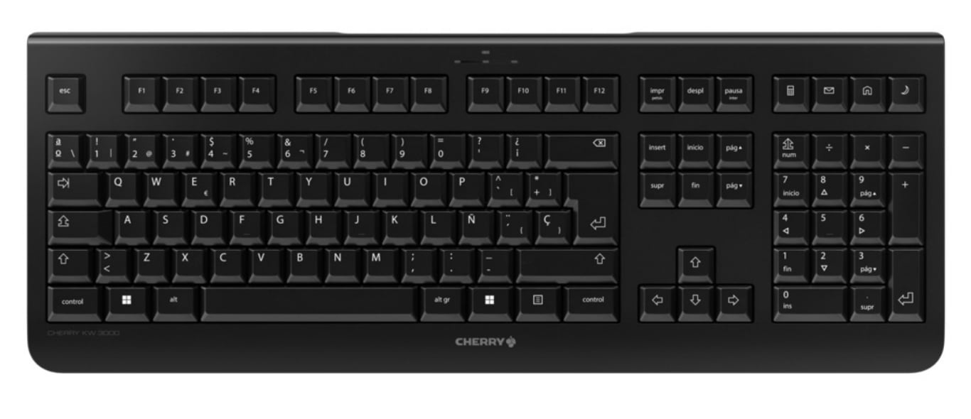 CHERRY KW 3000 klawiatura RF Wireless QWERTY Hiszpański Czarny JK-3000ES-2
