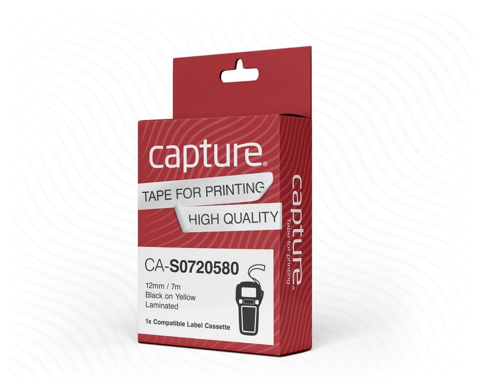 Capture CA-S0720580 taśmy do etykietowania Czarny na żółtym D1