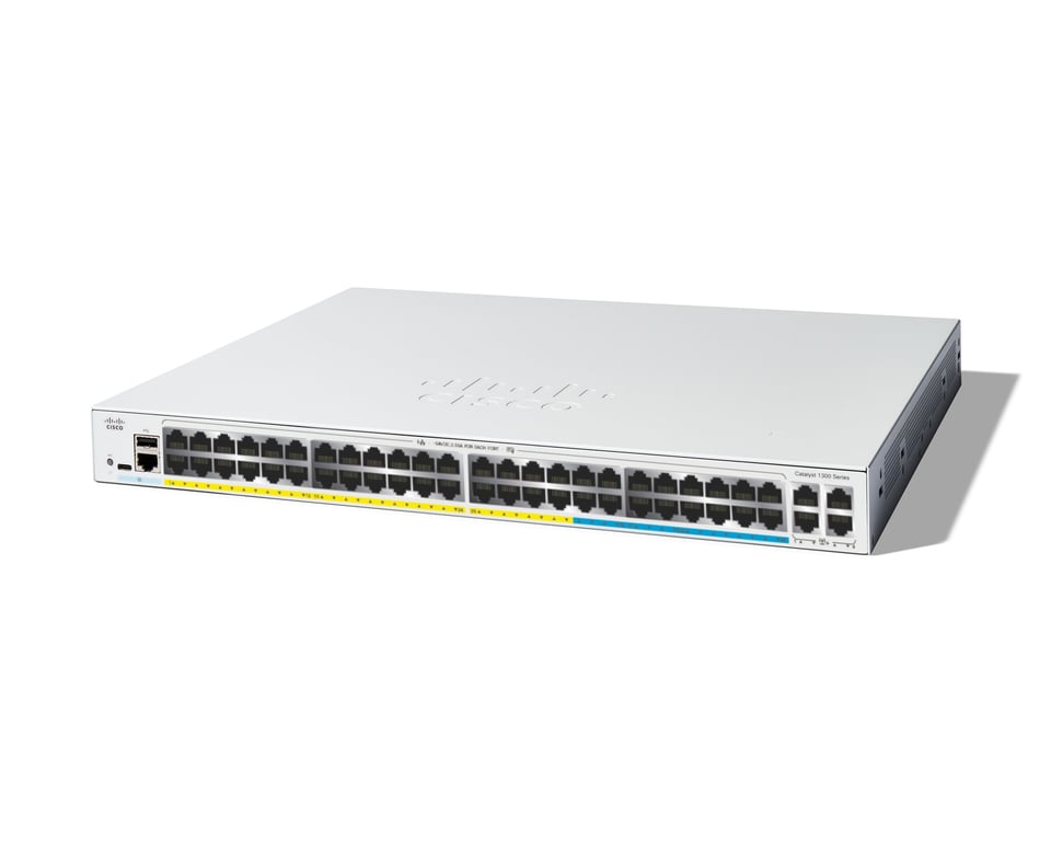 Cisco Catalyst C1300-48MGP-4X łącza sieciowe Zarządzany L2/L3 Gigabit Ethernet (10/100/1000) Obsługa PoE Szary