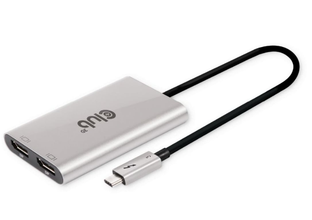 CLUB3D CSV-1586 huby i koncentratory Thunderbolt 3 40000 Mbit/s Srebrny