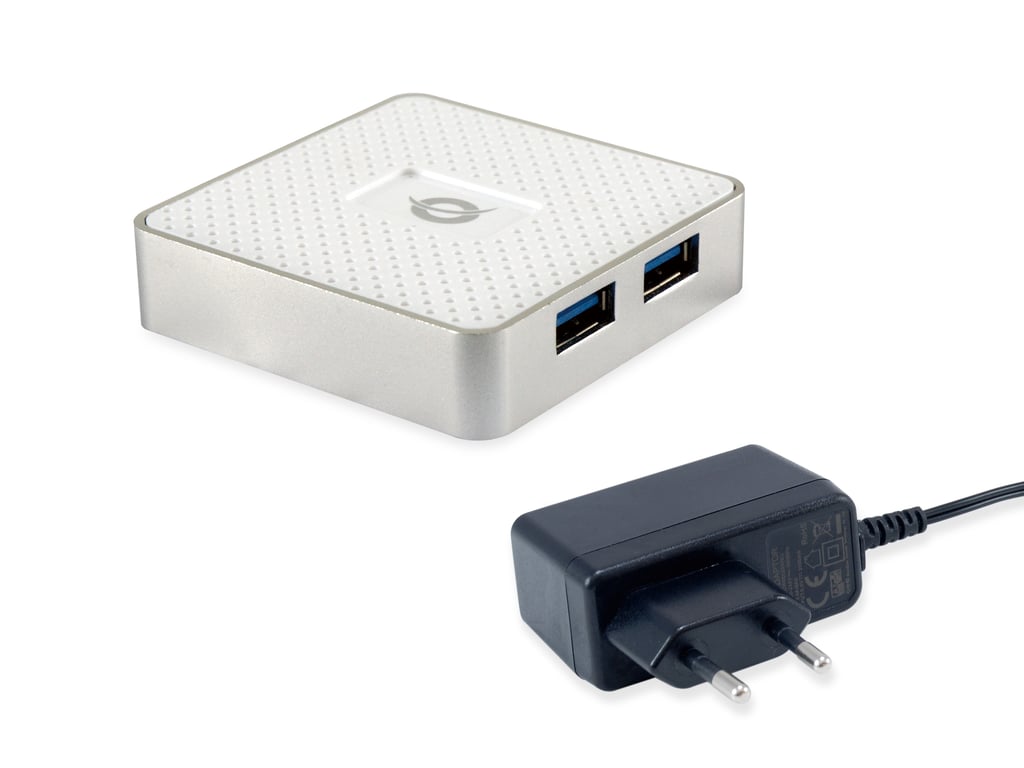 Konceptronic koncentrator USB 4-portowy 3.0 -> 4x3.0 z zasilaczem