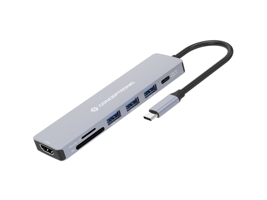 Conceptronic DONN19G stacja dokująca Przewodowa USB 3.2 Gen 1 (3.1 Gen 1) Type-C Szary
