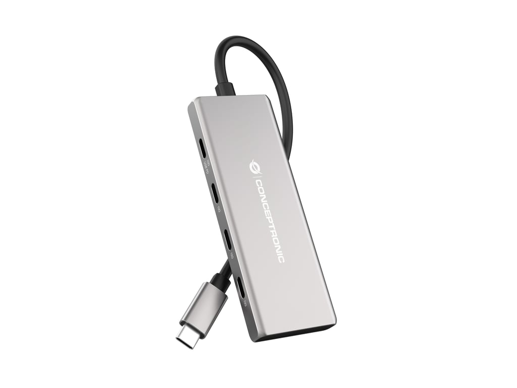 Conceptronic HUBBIES17G huby i koncentratory USB 3.2 Gen 2 (3.1 Gen 2) Type-C 10000 Mbit/s Szary