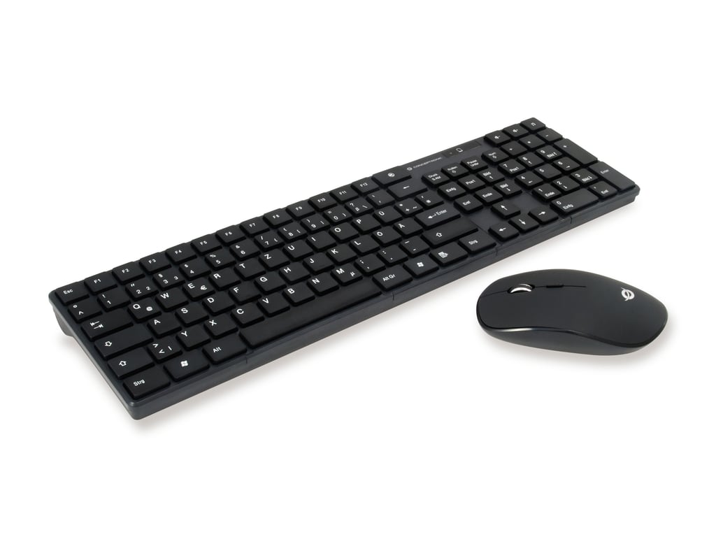 Conceptronic ORAZIO01DE klawiatura Dołączona myszka RF Wireless QWERTY Niemiecki Czarny