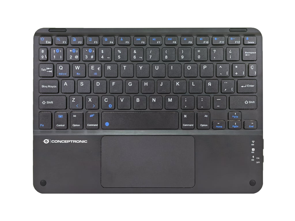 Conceptronic TOBIN01BES klawiatura Uniwersalne Bluetooth QWERTY Hiszpański Czarny TOBIN01BES