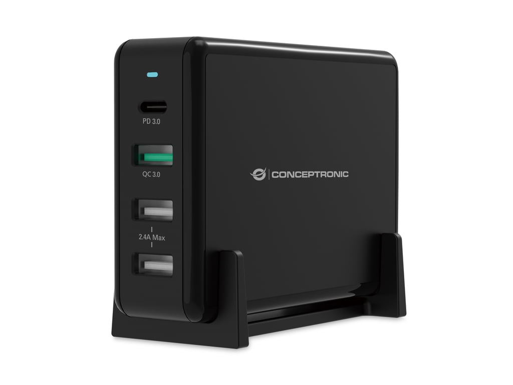 Conceptronic OZUL01B ładowarka do urządzeń przenośnych Uniwersalne Czarny Prąd przemienny Szybkie ładowanie Wewnętrzna