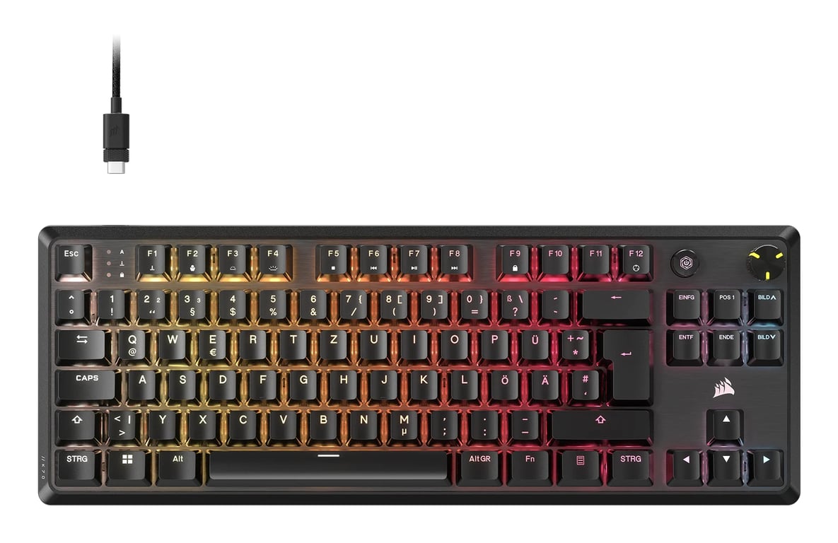 Corsair K70 CORE TKL klawiatura Gaming USB QWERTZ Niemiecki Czarny CH-911911E-DE