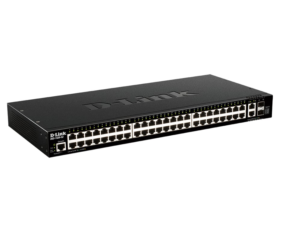 D-Link DGS-1520-52/E łącza sieciowe Zarządzany L3 10G Ethernet (100/1000/10000) 1U Czarny