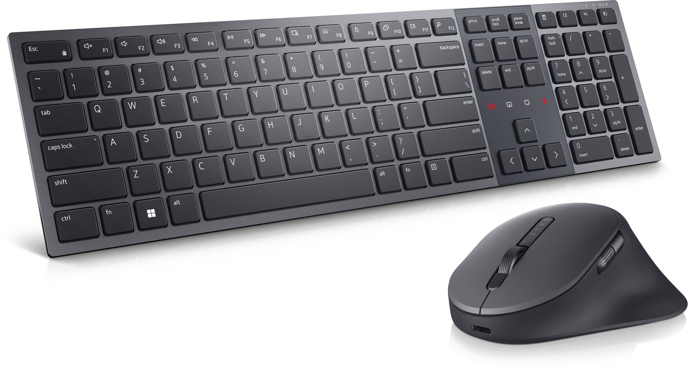 DELL KM900 klawiatura Dołączona myszka Biuro RF Wireless + Bluetooth QWERTY Amerykański międzynarodowy Grafitowy
