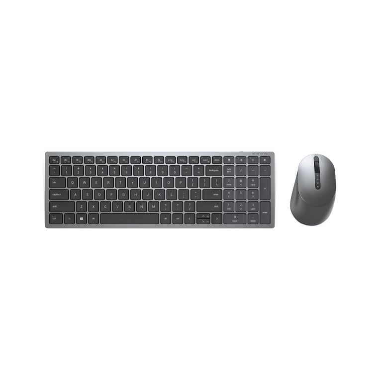 DELL KM7120W klawiatura Dołączona myszka Biuro RF Wireless + Bluetooth AZERTY Francuski Szary, Tytan