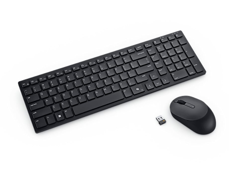 DELL KM555 klawiatura Dołączona myszka Uniwersalne RF Wireless + Bluetooth QWERTZ Czeski, Słowacki Czarny