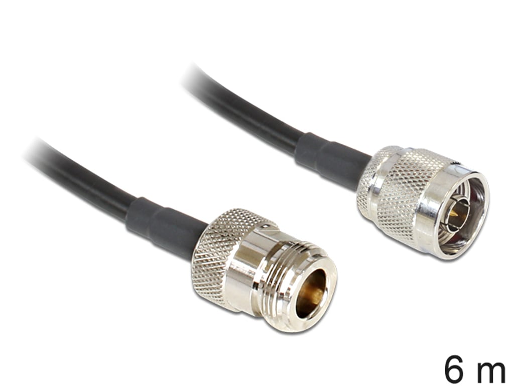 DeLOCK 88683 kabel koncentryczny LMR195 6 m Czarny