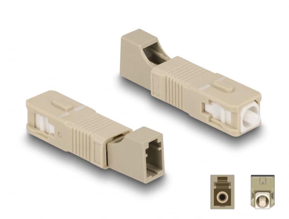DeLOCK 87942 adapter światłowodowy LC/SC 1 szt. Beżowy