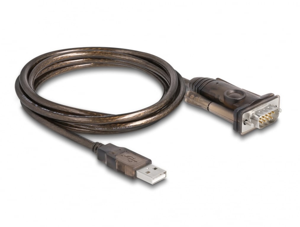 DeLOCK 62646 kabel równoległy Czarny 1,5 m USB Typu-A DB-9