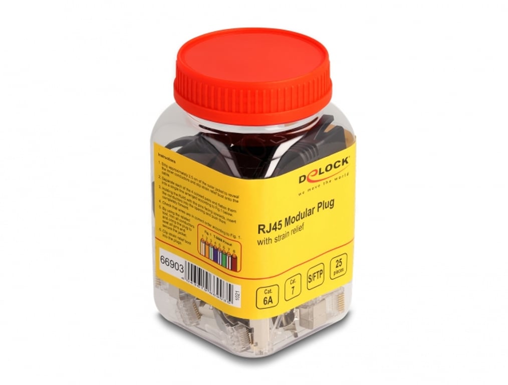 DeLOCK 66903 wtyczka RJ-45 Czarny, Metaliczny