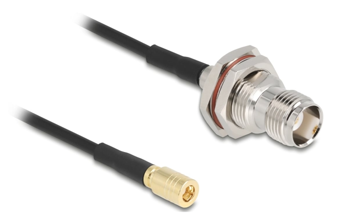 DeLOCK 90724 kabel koncentryczny RG-174 0,2 m TNC Czarny, Złoto, Srebrny