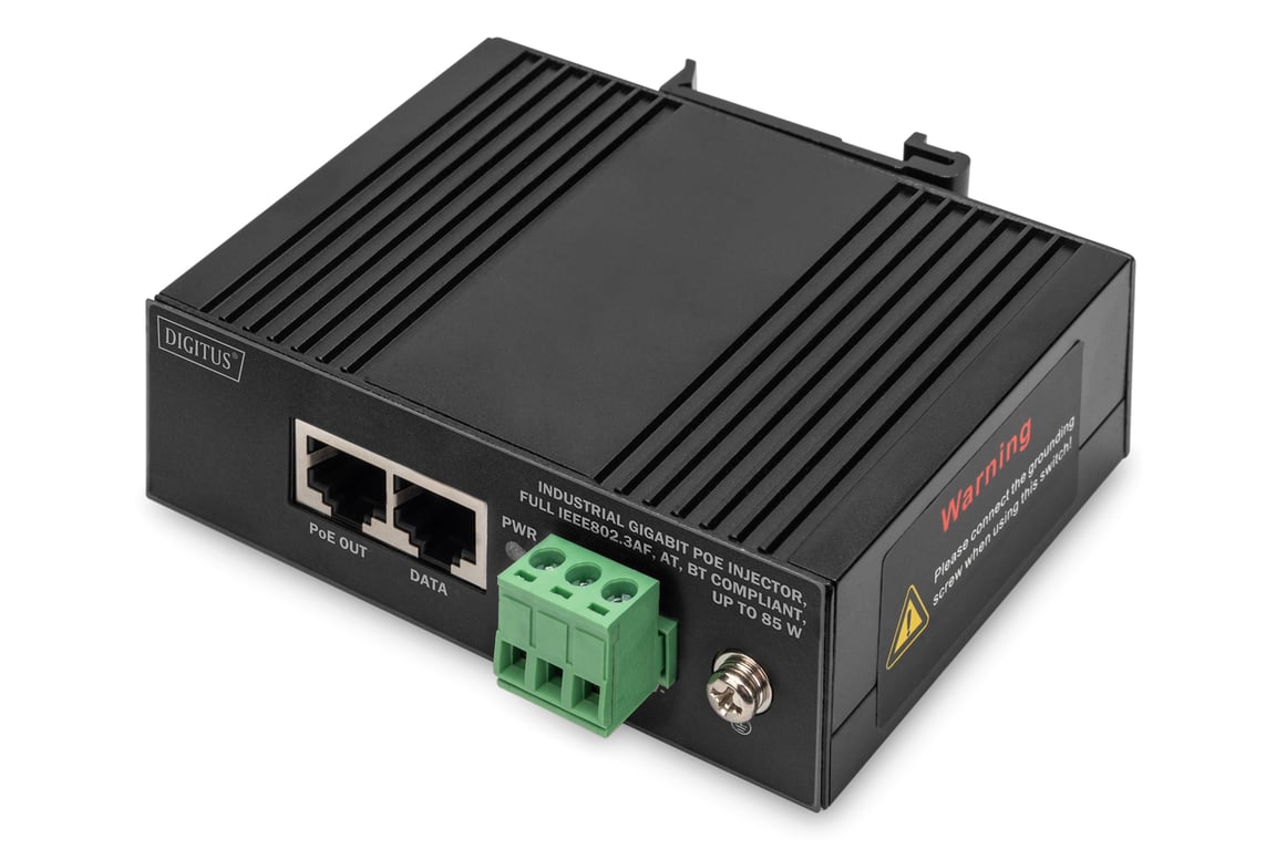 Digitus Gigabit EthernetPoE Injector, przemysłowy,