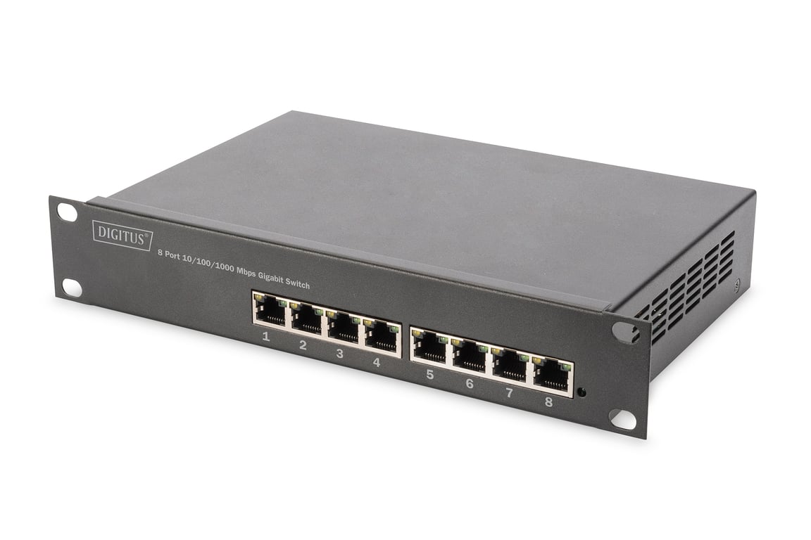 Digitus 10-calowy przełącznik gigabitowy 8-portowy Ethernet PoE+, zarządzany L2+