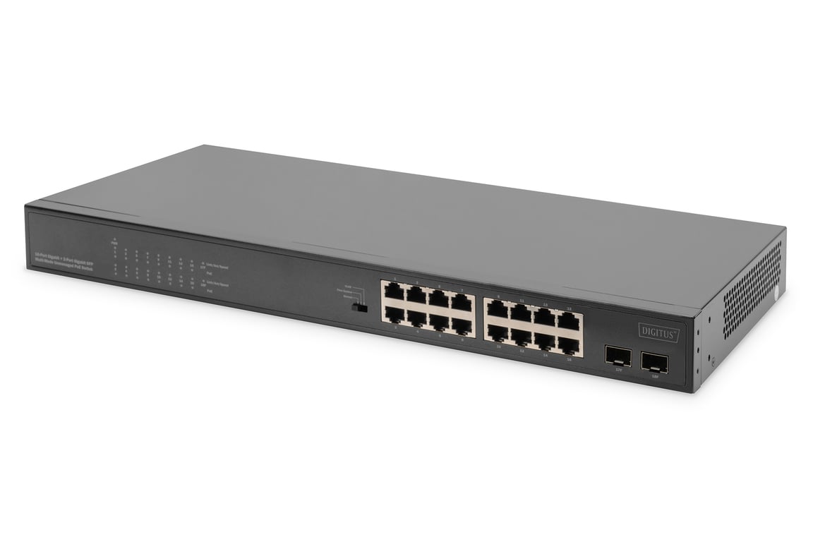 Digitus DN-95347-1 łącza sieciowe Nie zarządzany Gigabit Ethernet (10/100/1000) 1U Szary