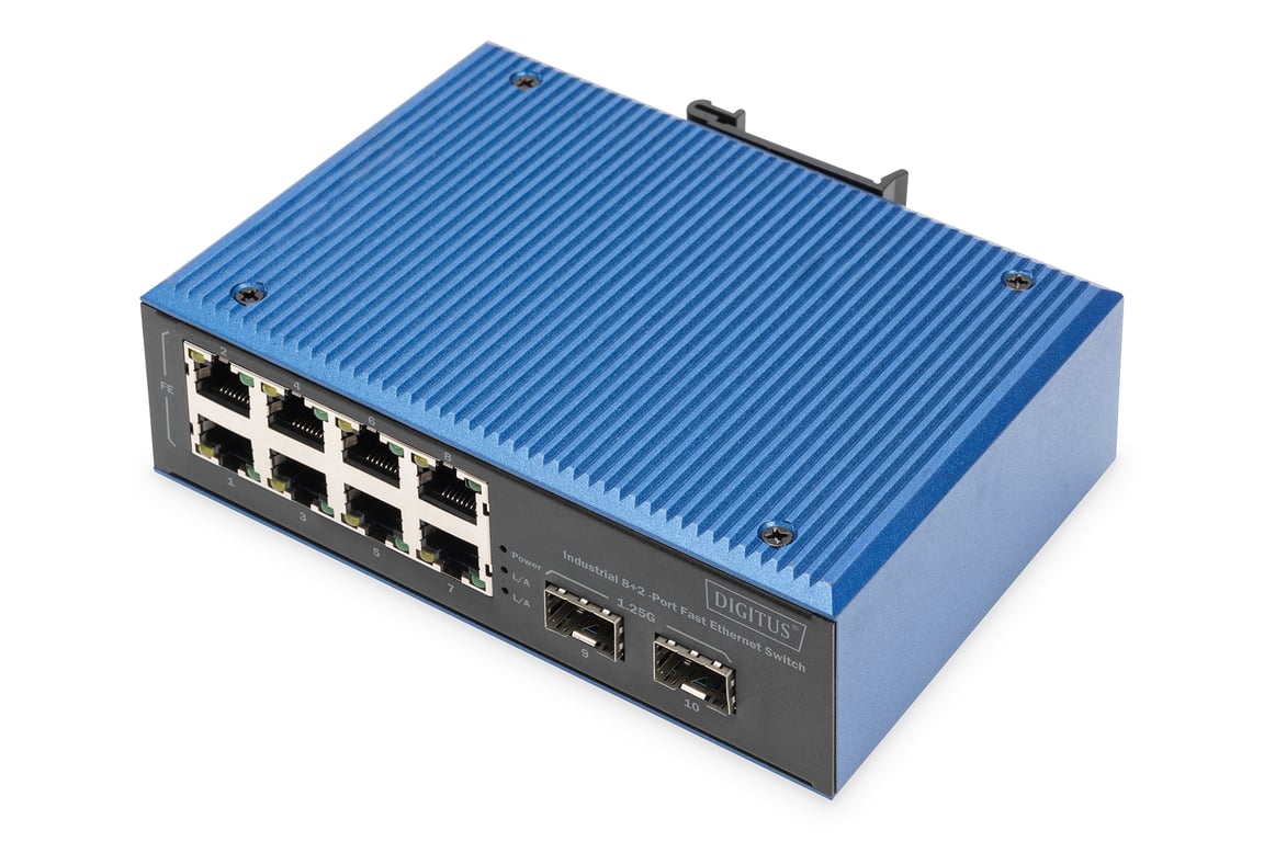 Digitus Przełącznik przemysłowy Fast Ethernet z 8+2 portami