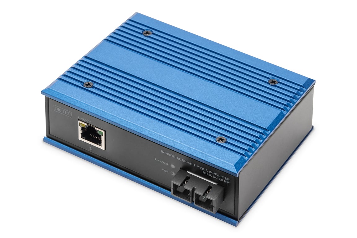 Digitus Przemysłowy gigabitowy konwerter mediów RJ45, SC 20 km