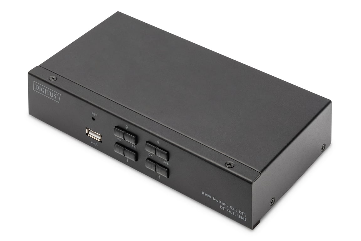 Digitus Przełącznik KVM, 4x1 DP, DP Out, USB