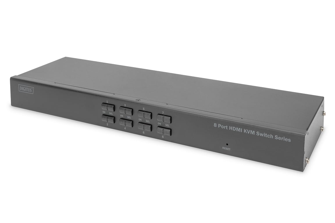 Digitus Desktopowy przełącznik HDMI KVM, 8 portów, pojedynczy wyświetlacz