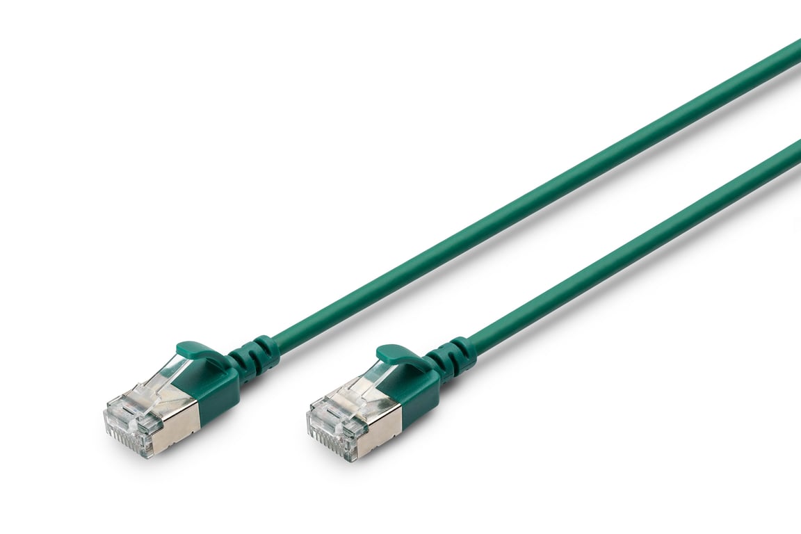 Digitus CAT 6A klasa Ea, F/FTP, skrętka patch, Cu, LSZH, AWG 32/7, długość: 0,3 m, zielony