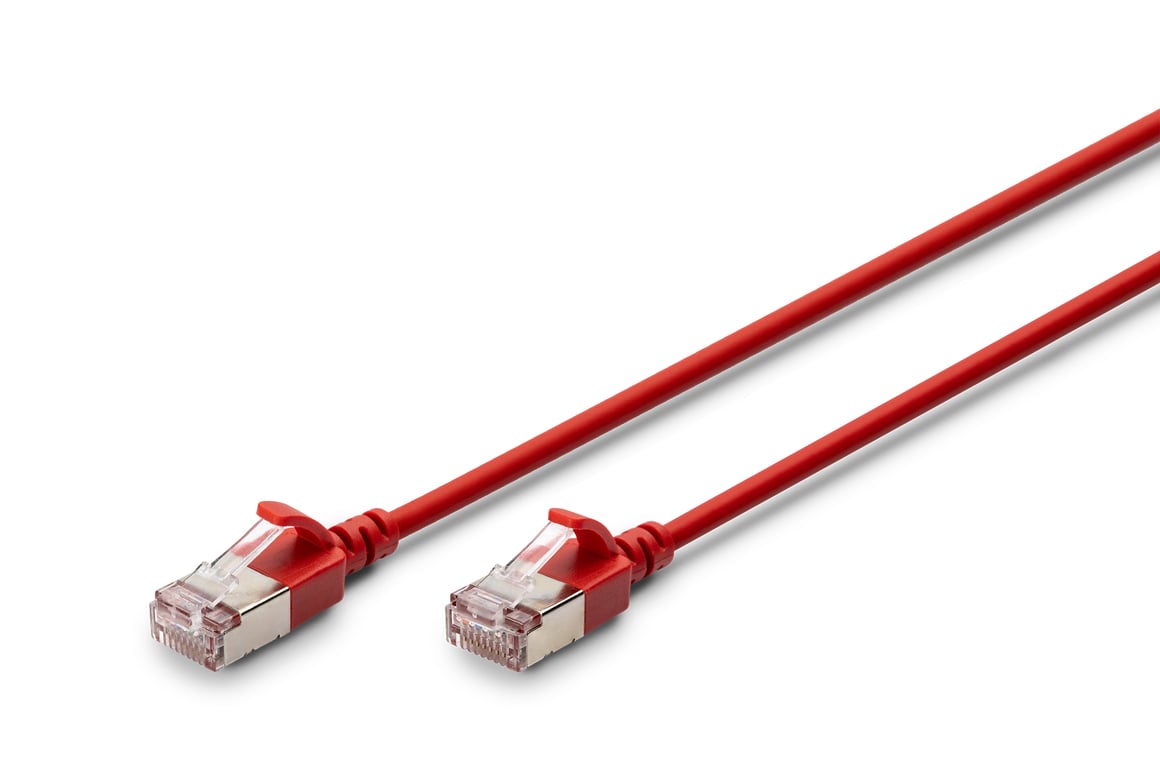Digitus CAT 6A klasa Ea, F/FTP, skrętka patch, Cu, LSZH, AWG 32/7, długość: 0,3 m, czerwony