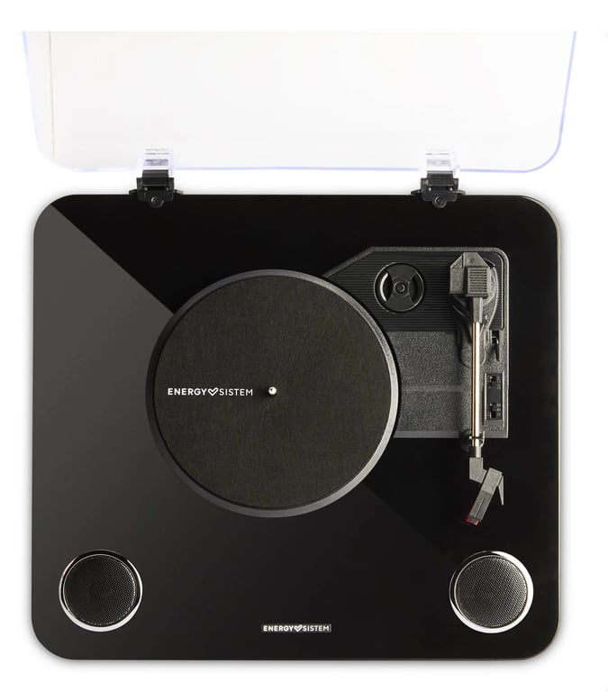 Energy Sistem BlackSpin Gramofon z napędem pasowym Czarny, Przezroczysty