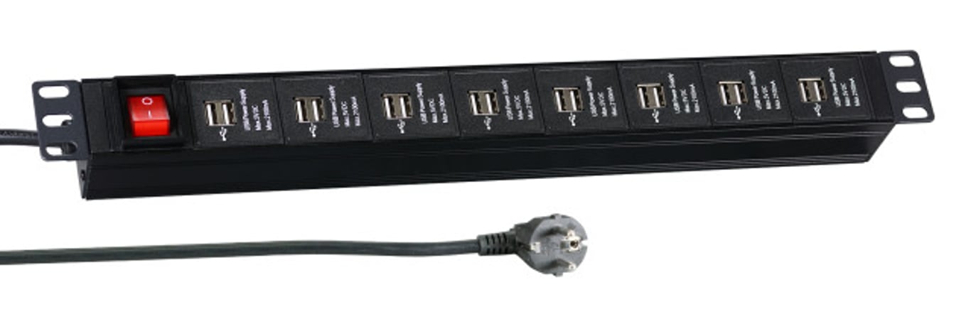 EFB Elektronik EK631USB.1 rozgałęziacz 3 m Wewnętrzna Czarny