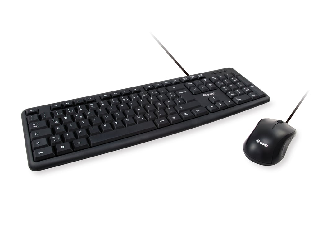 Equip 245201 klawiatura Dołączona myszka USB QWERTY Hiszpański Czarny