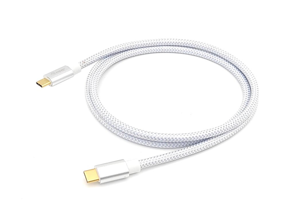 Equip 128356 kabel USB 1 m USB 3.2 Gen 2 (3.1 Gen 2) USB C Srebrny, Biały