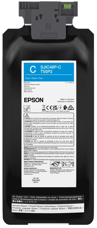 Epson SJIC48P-C nabój z tuszem 1 szt. Oryginalny Cyjan