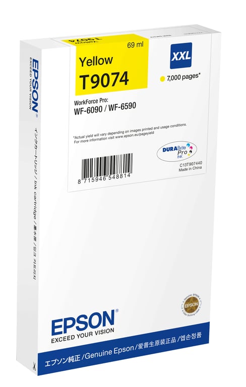Epson C13T90744N nabój z tuszem 1 szt. Oryginalny Ekstra (Super) Wysoka wydajność Żółty