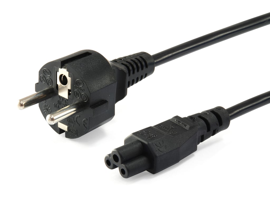 Equip 112151 kabel zasilające Czarny 3 m C5 panel CEE7/7