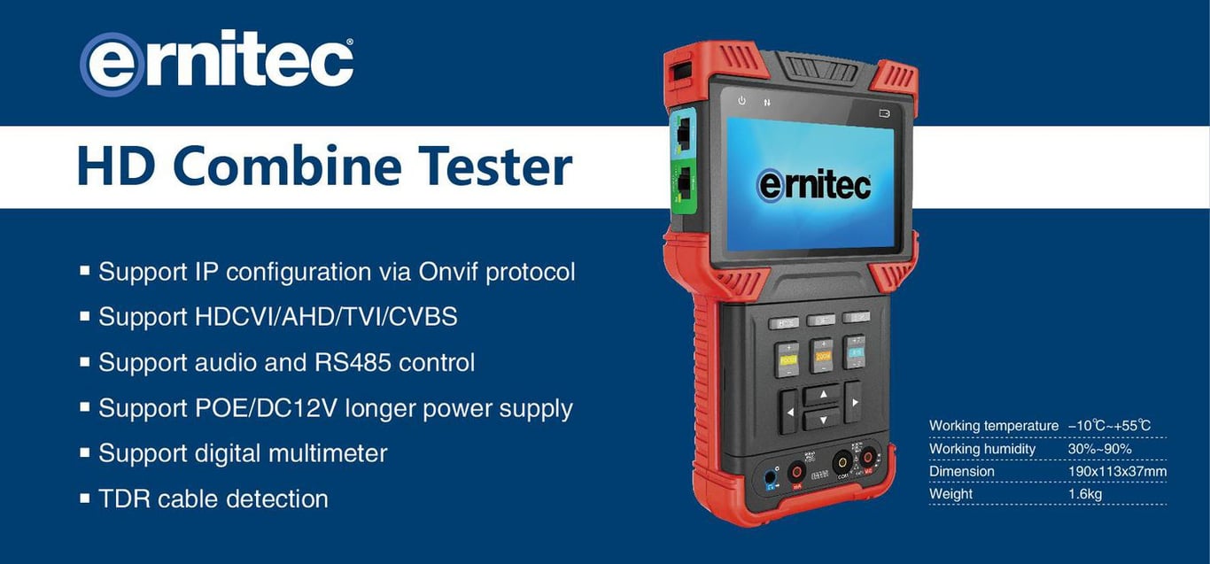 Ernitec 0070-24104-TESTER tester kabli sieciowych Czarny, Pomarańczowy