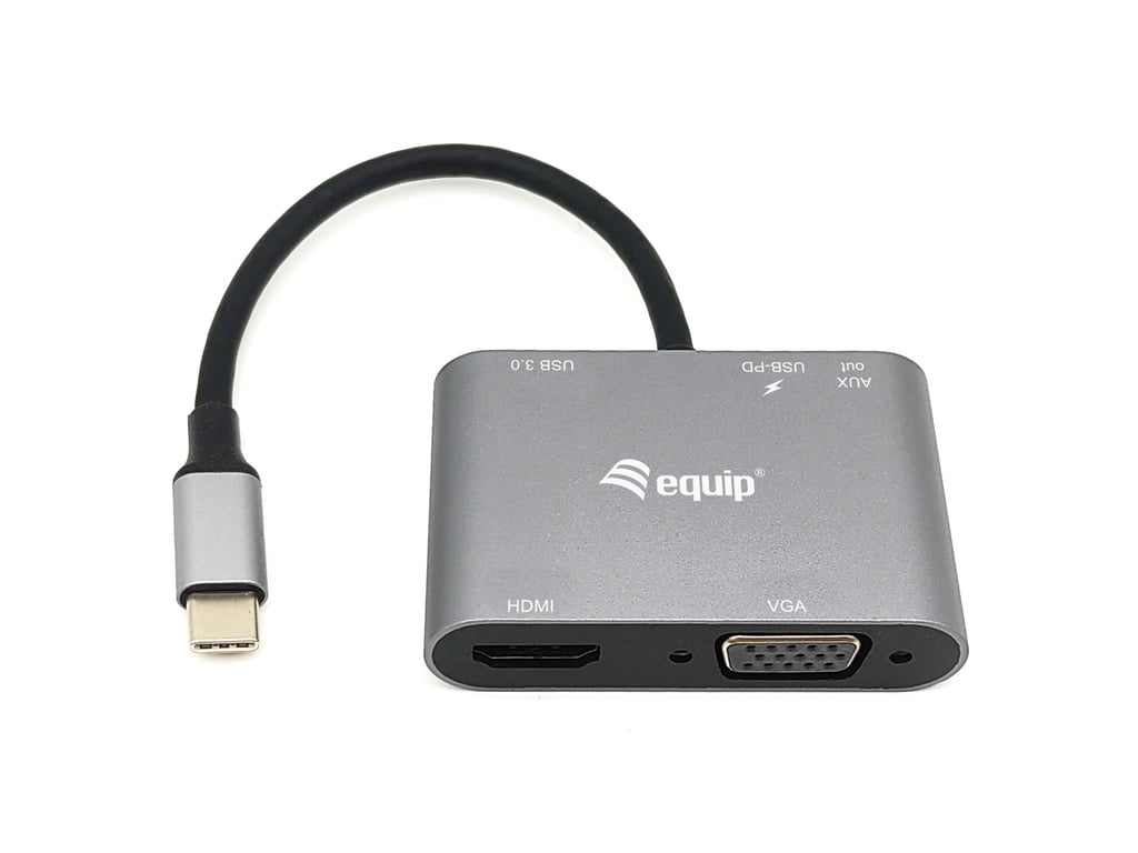 Equip 133483 stacja dokująca Przewodowa USB 3.2 Gen 1 (3.1 Gen 1) Type-C Czarny, Szary