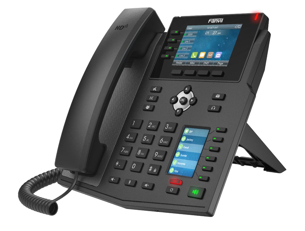 Fanvil X5U V2 telefon VoIP Czarny 16 linii LCD