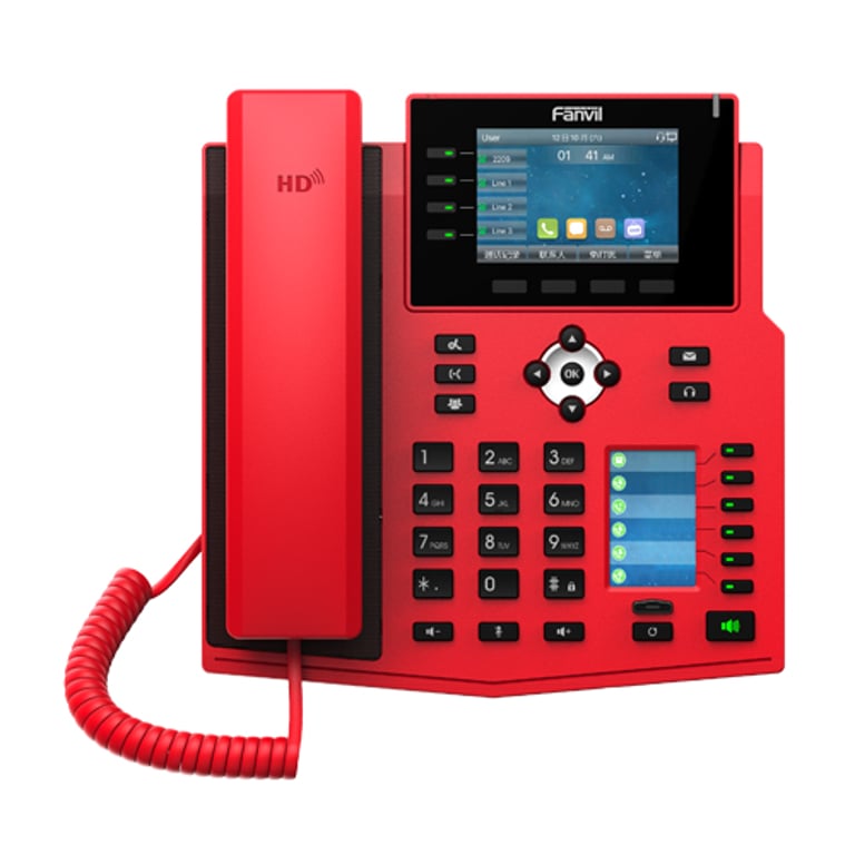 Fanvil X5U-R telefon VoIP Czarny, Czerwony 16 linii Wi-Fi