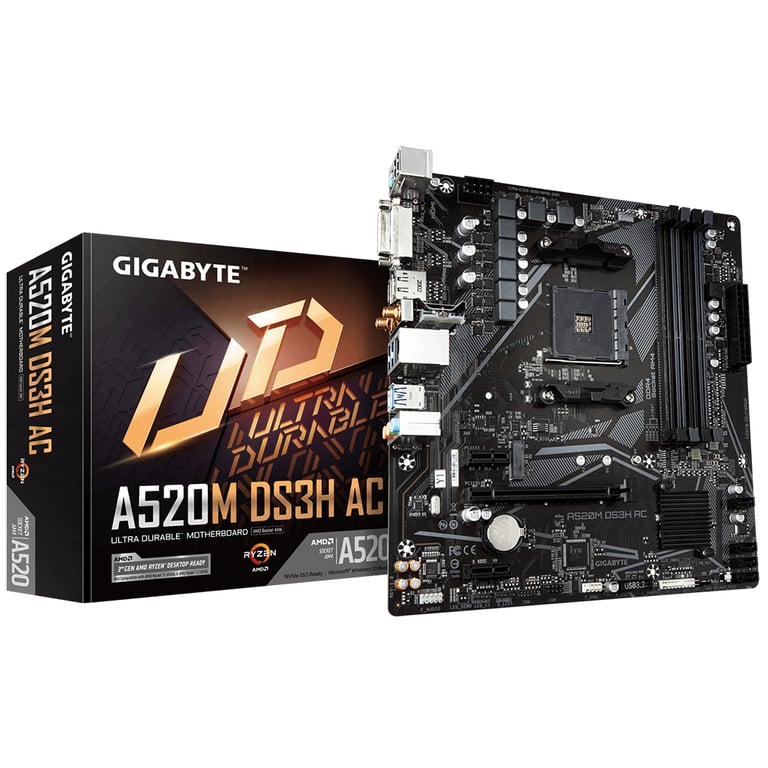 GIGABYTE A520M DS3H AC płyta główna AMD A520 Socket AM4 micro ATX A520M DS3H AC