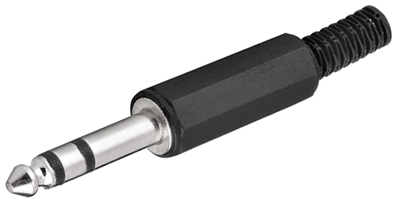 Goobay 11036 wtyczka 6.35 mm Czarny, Srebrny