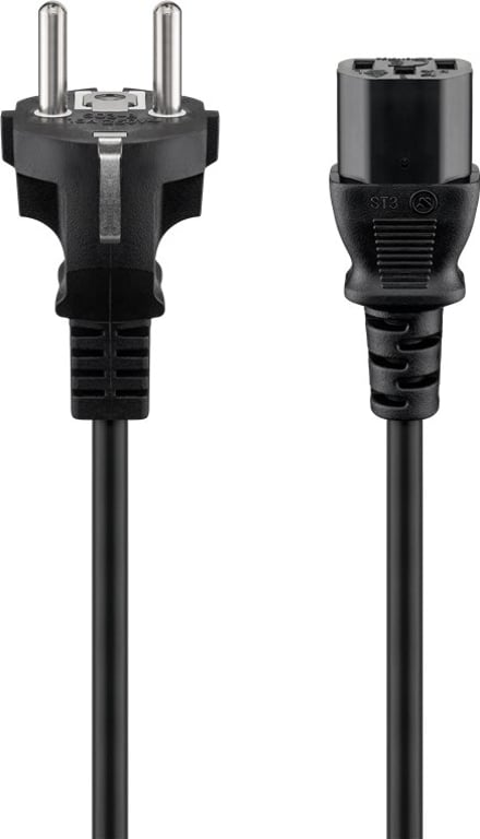Goobay 50098 kabel zasilające Czarny 2 m Wtyczka zasilająca typu F IEC C13