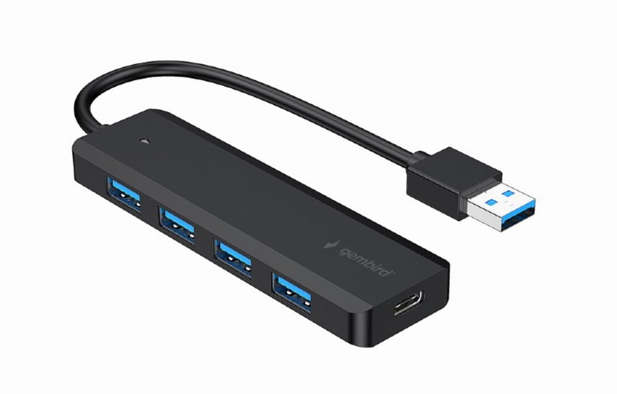 Gembird UHB-U3P4P-02 huby i koncentratory USB 3.2 Gen 1 (3.1 Gen 1) Type-A 5000 Mbit/s Czarny