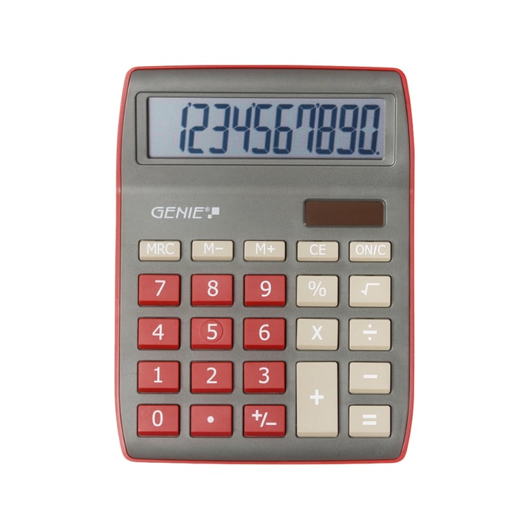 Genie 840 DR kalkulator Komputer stacjonarny Wyświetlacz kalkulatora Czerwony