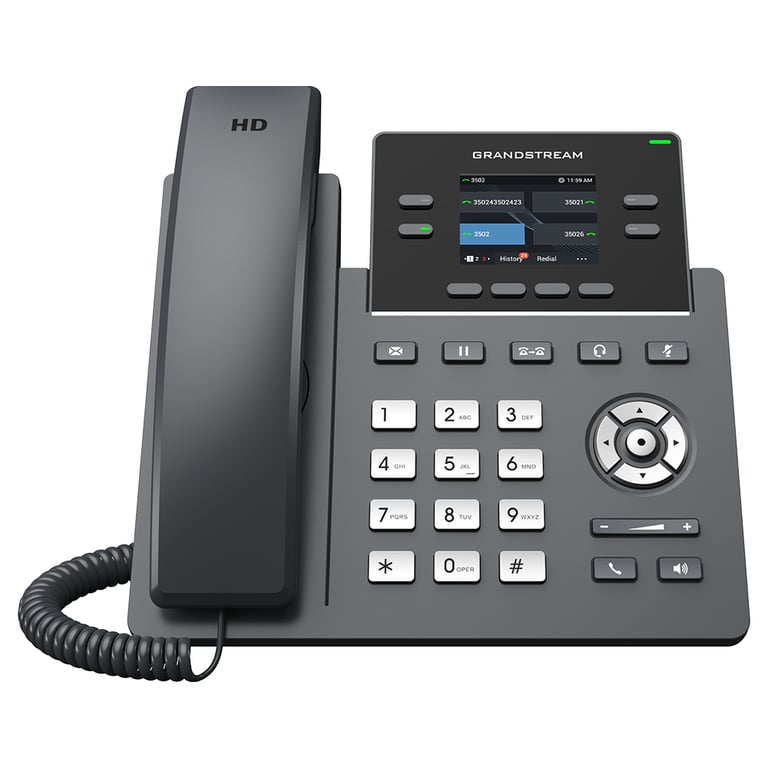 Grandstream Networks GRP2612G telefon VoIP Czarny 4 linii LCD