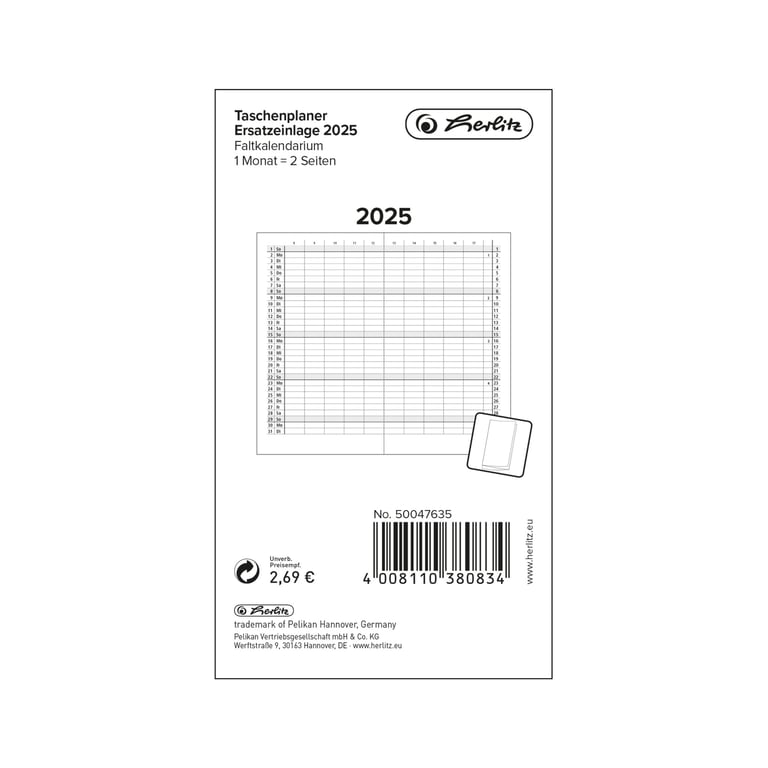 Herlitz 50047635 kalendarz Kieszeń