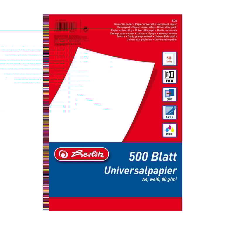 Herlitz 5033402 papier do drukarek atramentowych A4 (210x297 mm) 500 ark. Biały