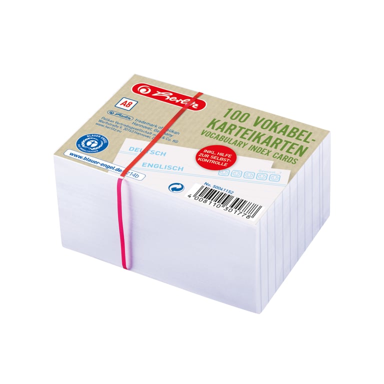 Herlitz 50041152 karta katalogowa Biały 100 szt.